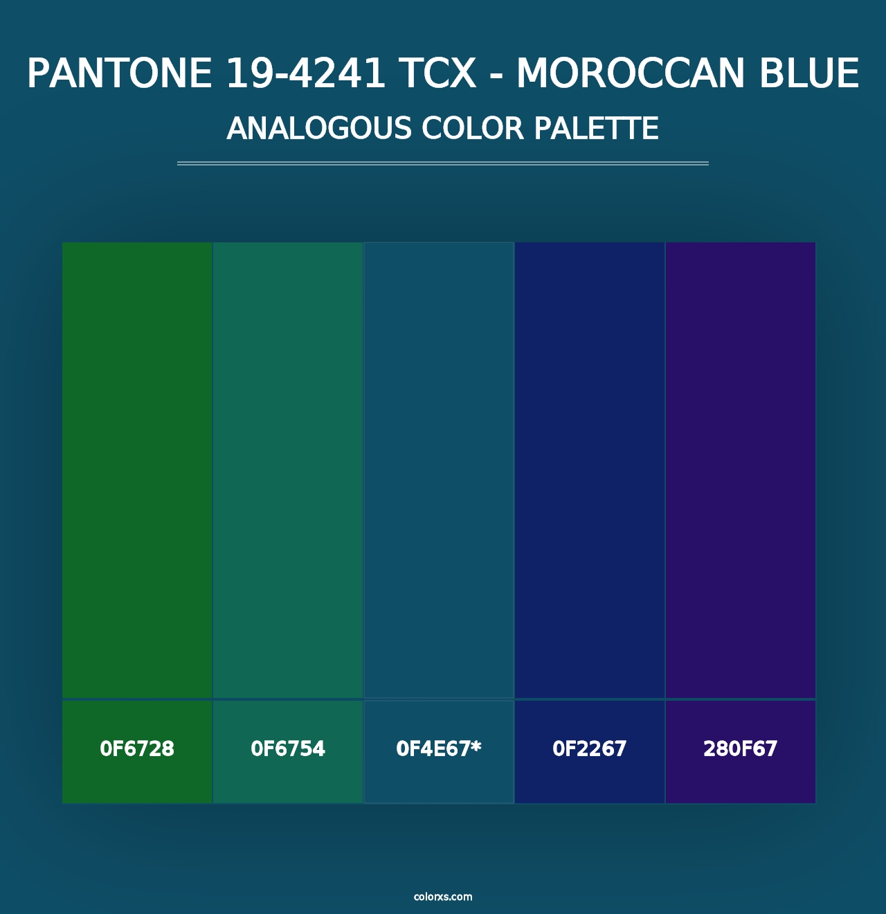 PANTONE 19-4241 TCX - Moroccan Blue - Analogous Color Palette