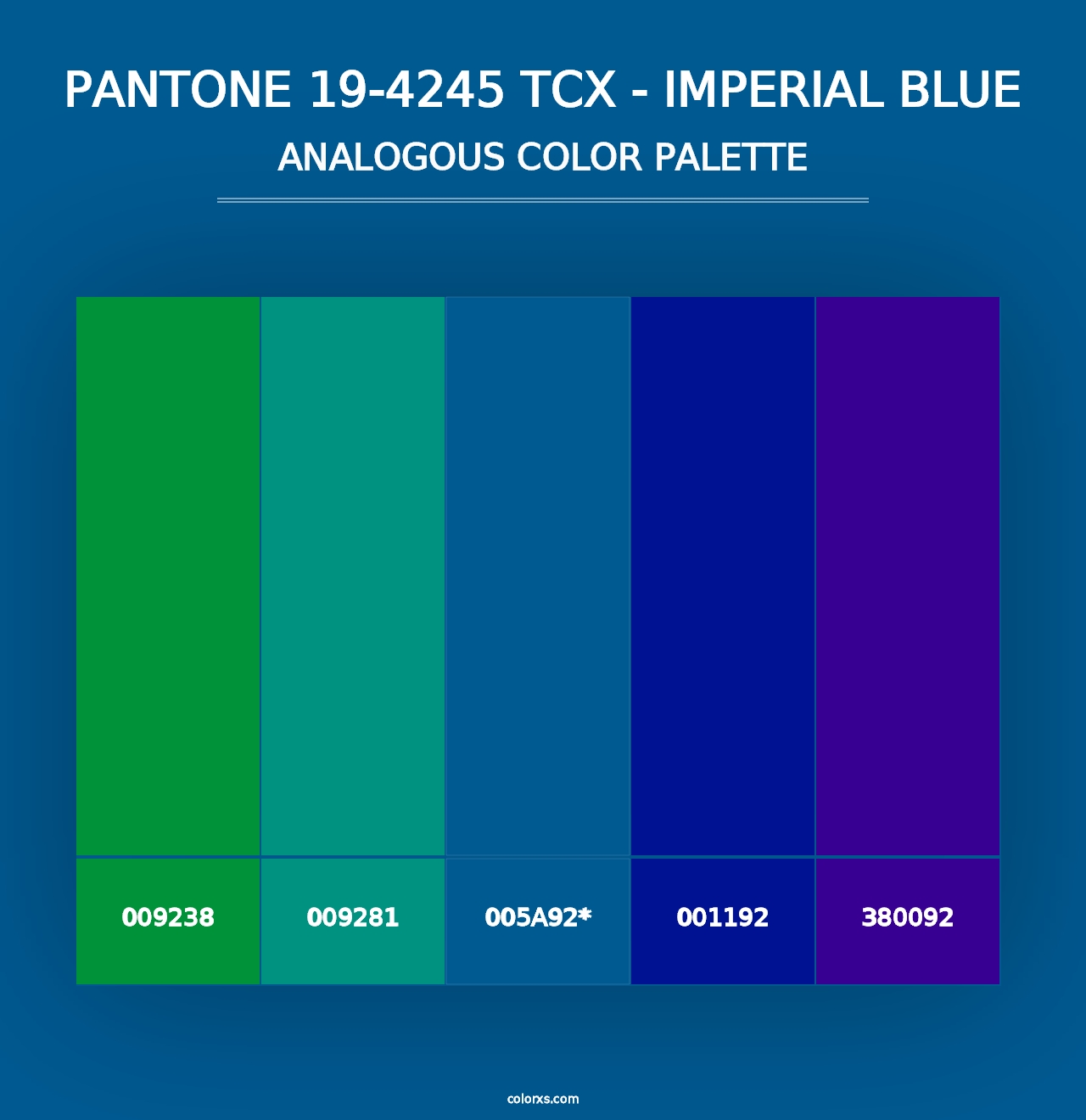 PANTONE 19-4245 TCX - Imperial Blue - Analogous Color Palette