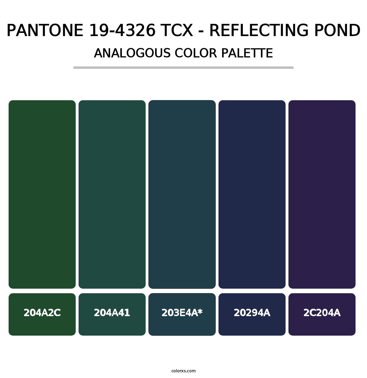 PANTONE 19-4326 TCX - Reflecting Pond - Analogous Color Palette