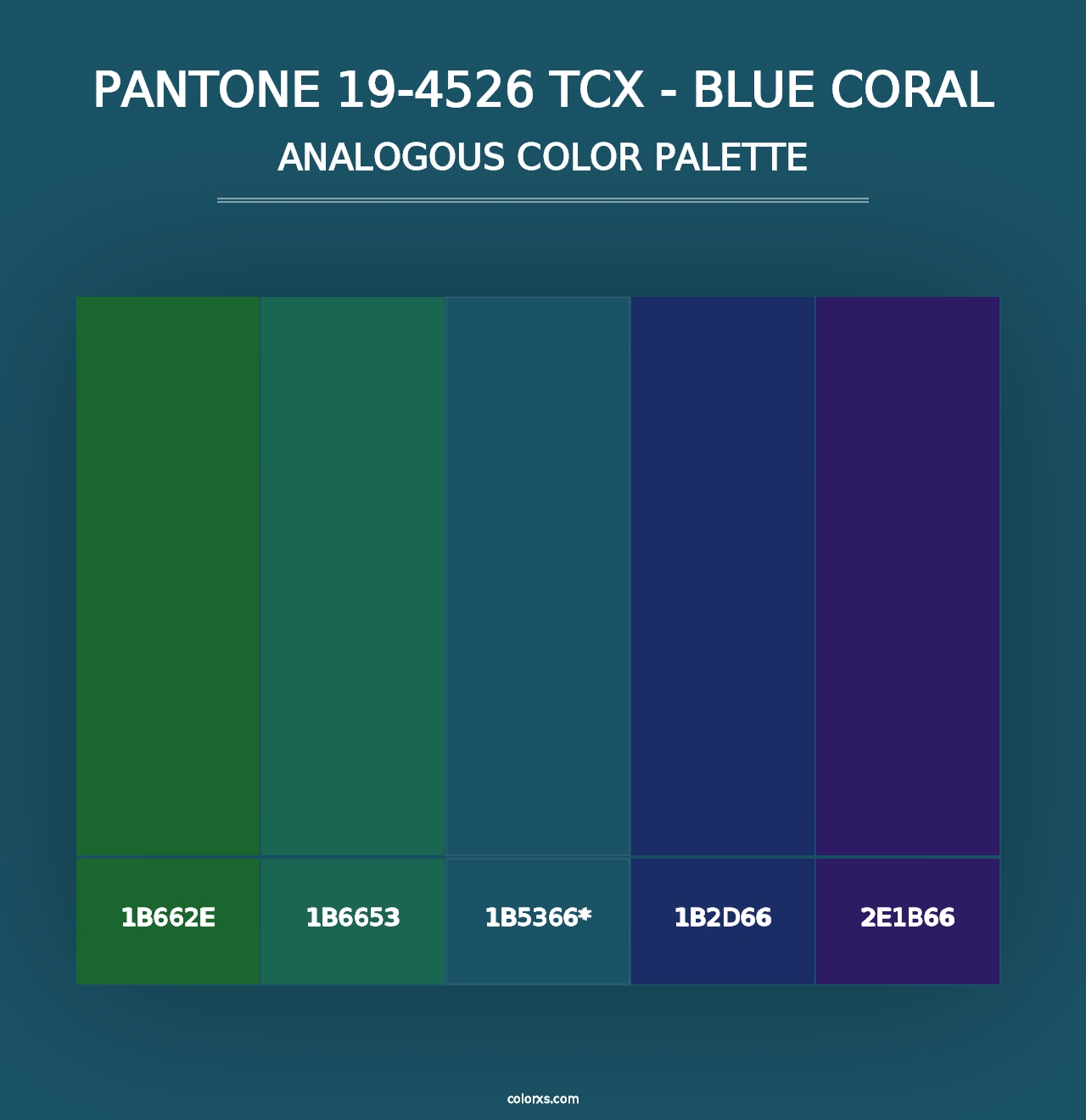 PANTONE 19-4526 TCX - Blue Coral - Analogous Color Palette