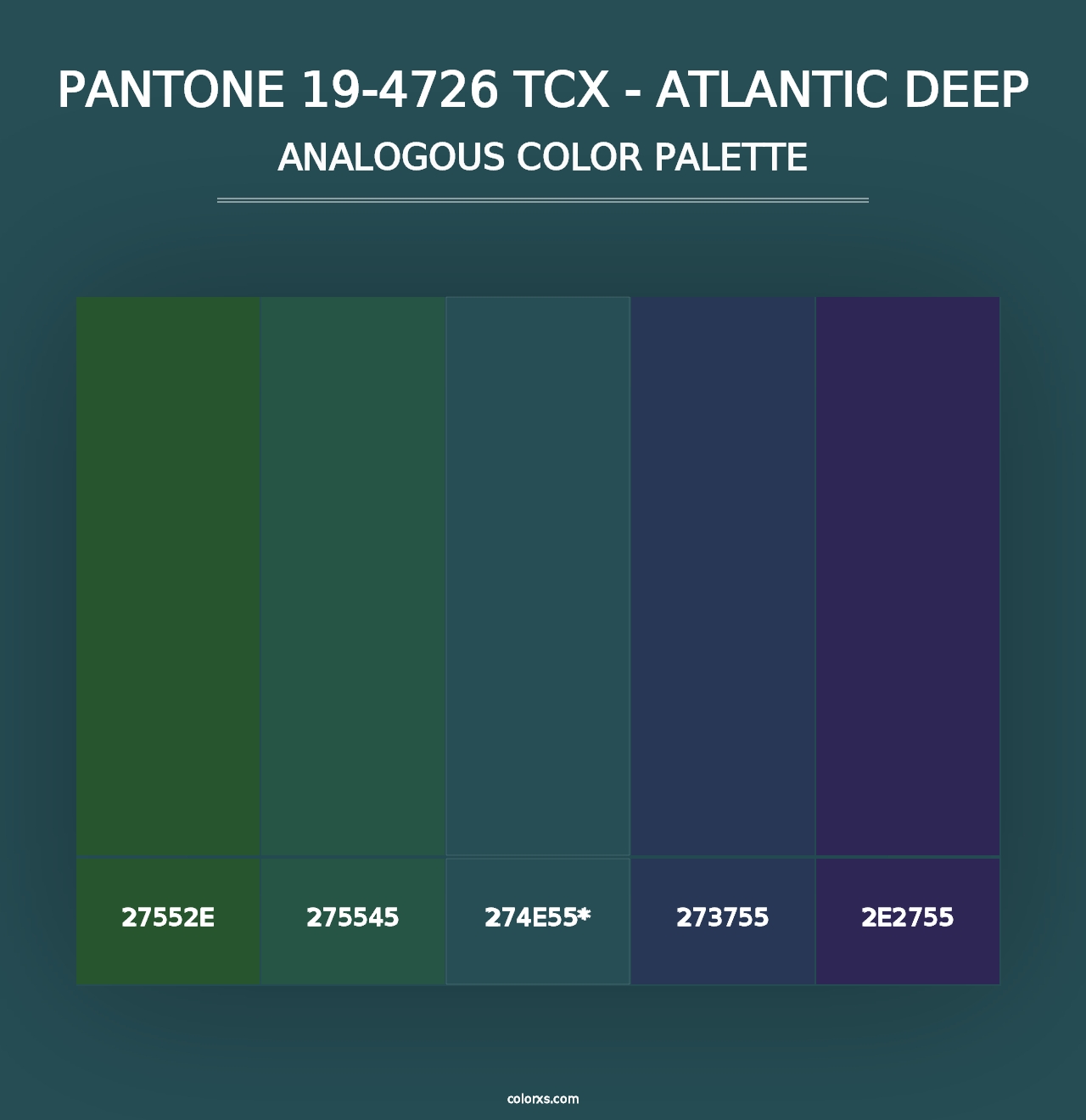 PANTONE 19-4726 TCX - Atlantic Deep - Analogous Color Palette