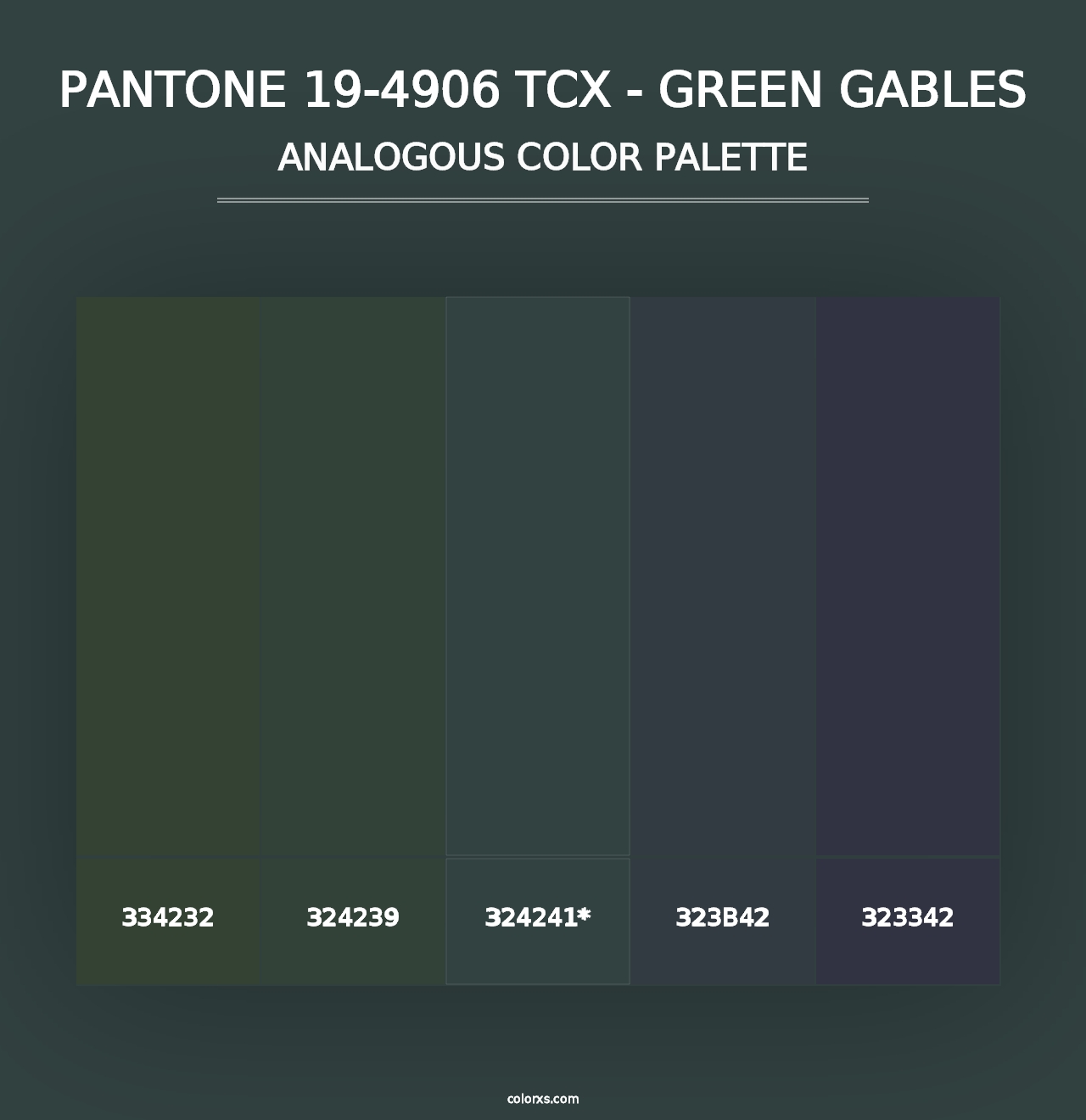 PANTONE 19-4906 TCX - Green Gables - Analogous Color Palette