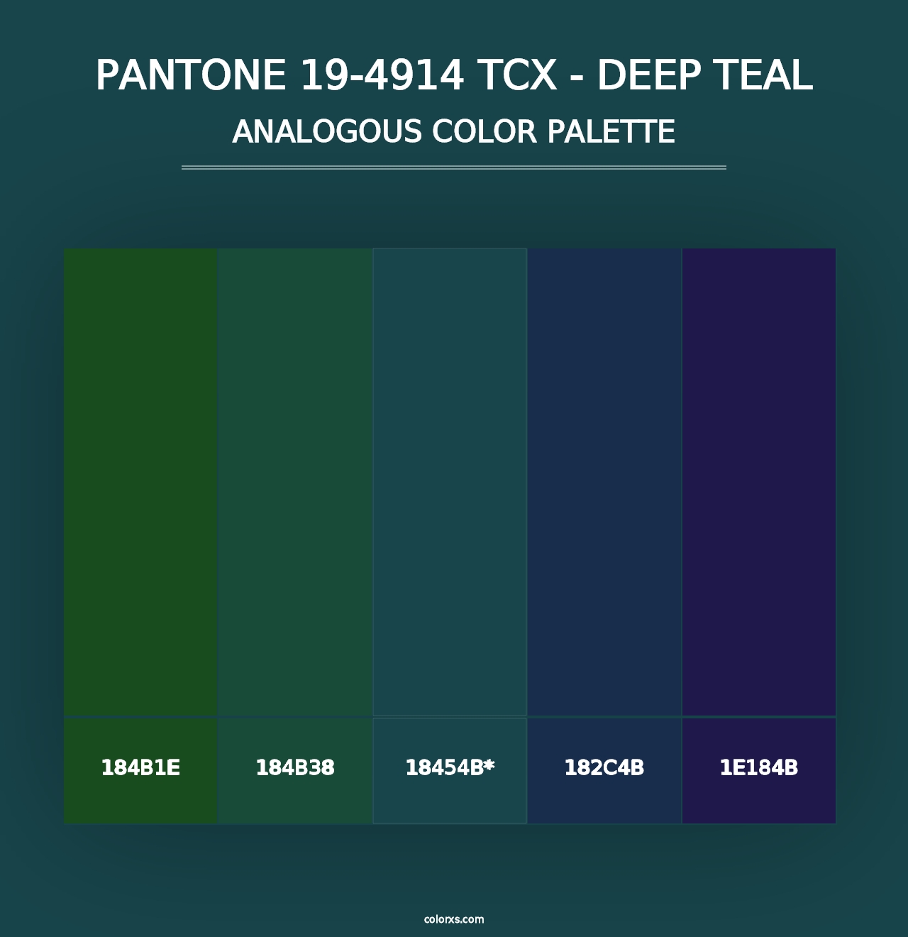 PANTONE 19-4914 TCX - Deep Teal - Analogous Color Palette