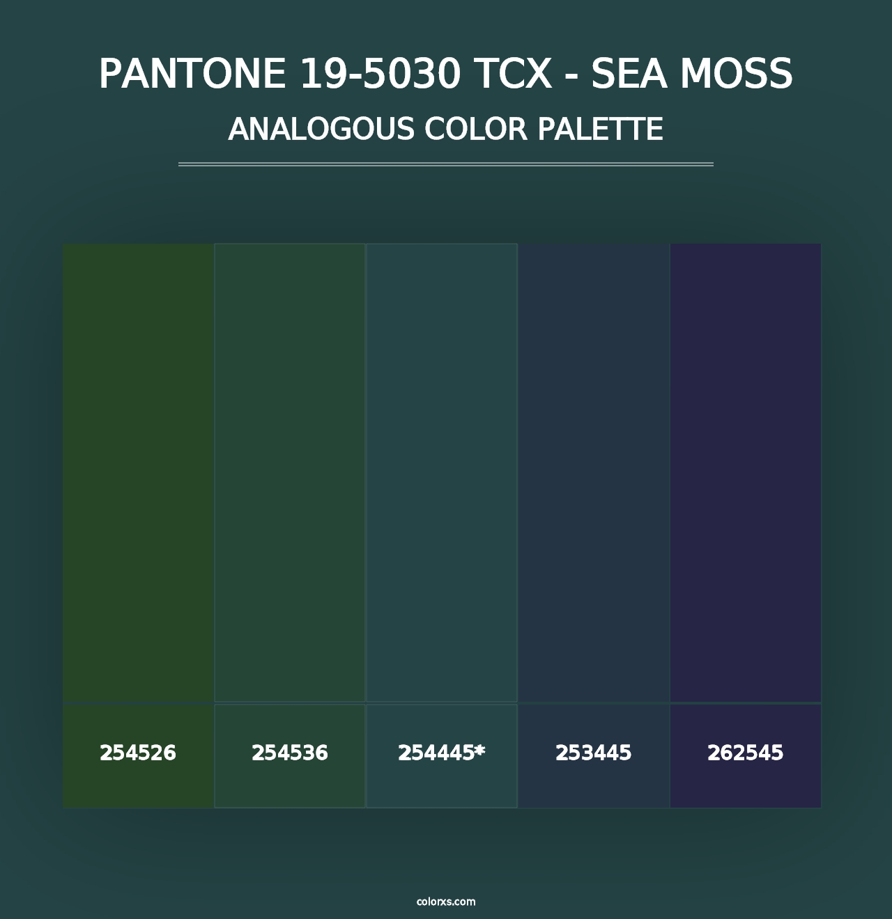 PANTONE 19-5030 TCX - Sea Moss - Analogous Color Palette