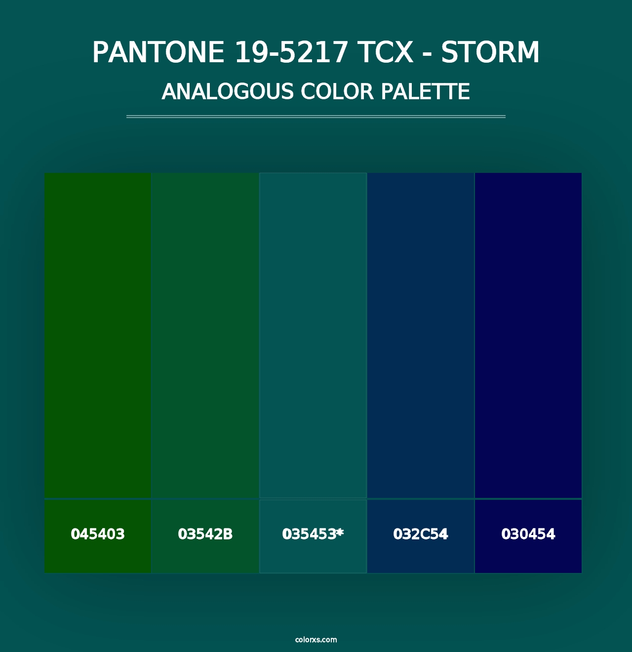 PANTONE 19-5217 TCX - Storm - Analogous Color Palette