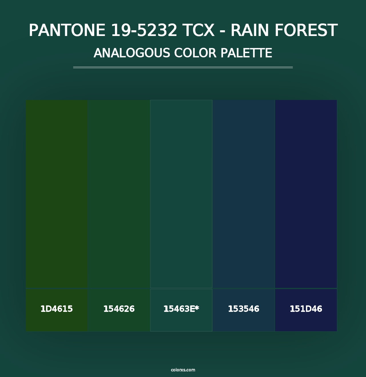 PANTONE 19-5232 TCX - Rain Forest - Analogous Color Palette