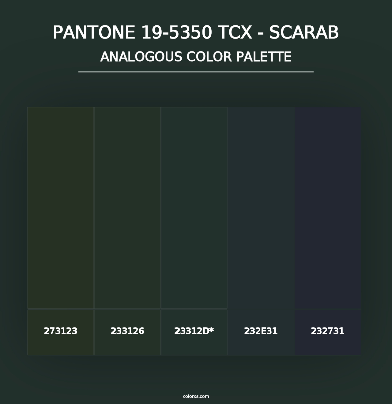 PANTONE 19-5350 TCX - Scarab - Analogous Color Palette