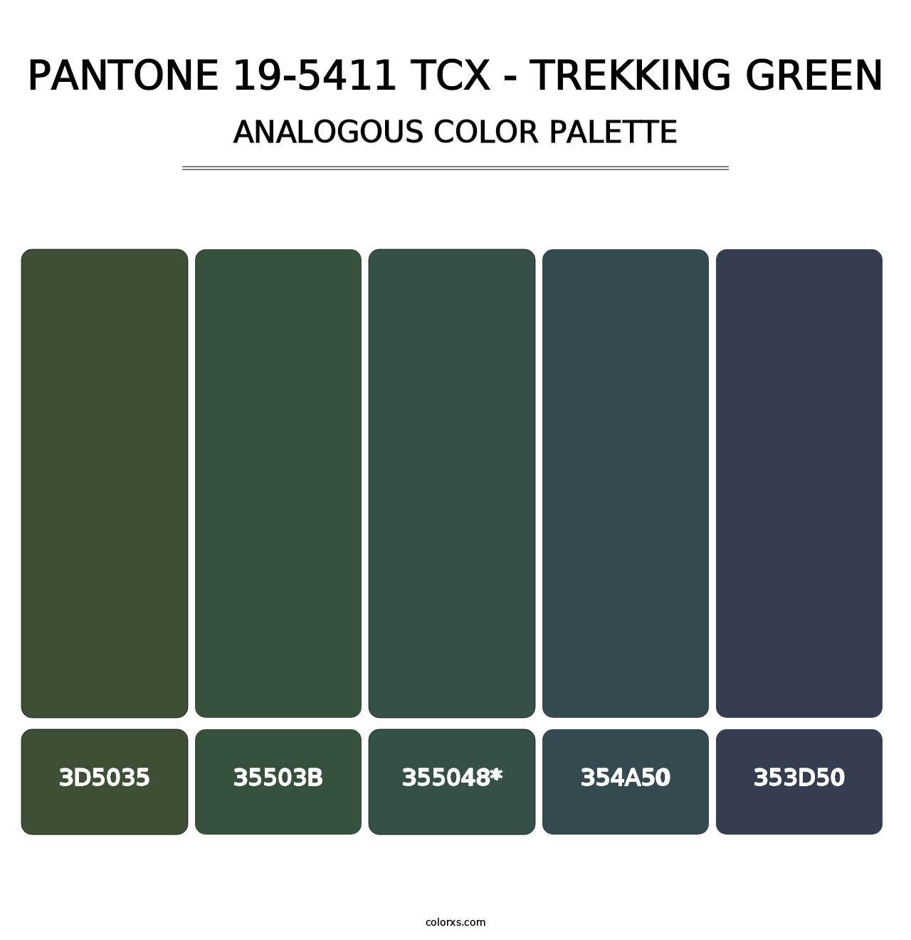 PANTONE 19-5411 TCX - Trekking Green - Analogous Color Palette