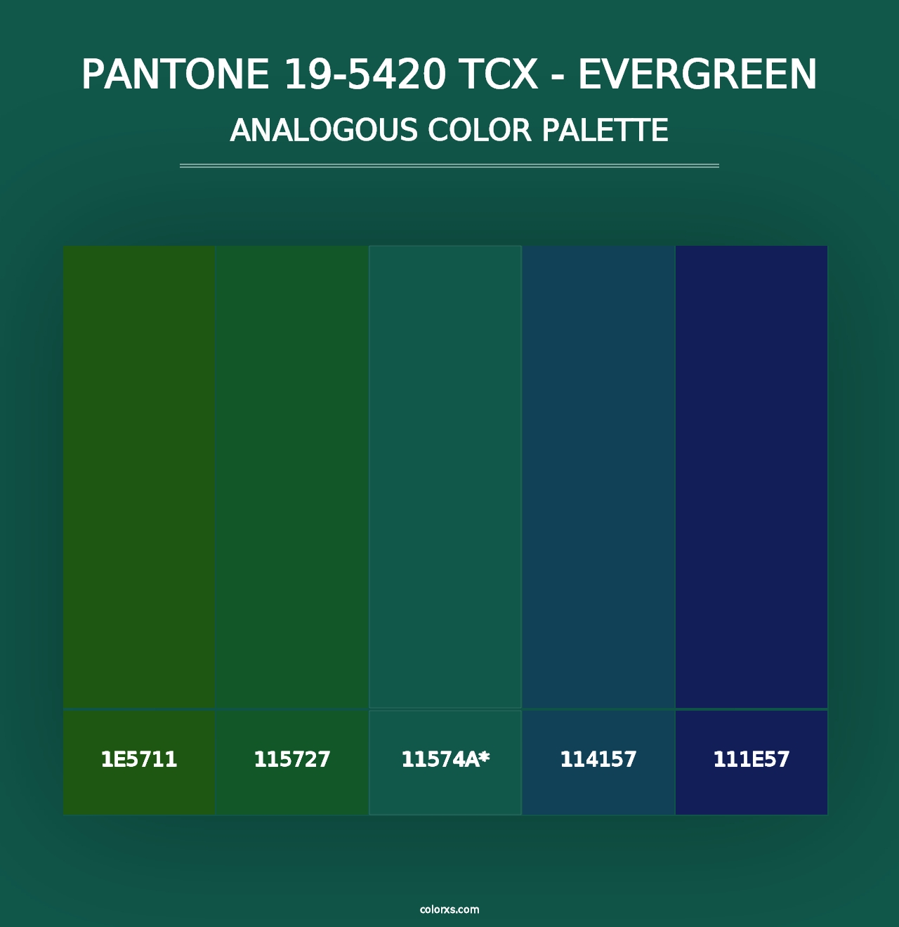 PANTONE 19-5420 TCX - Evergreen - Analogous Color Palette