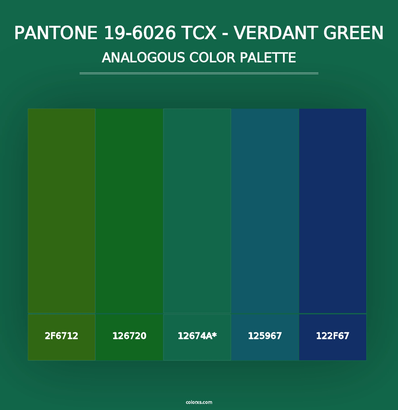 PANTONE 19-6026 TCX - Verdant Green - Analogous Color Palette