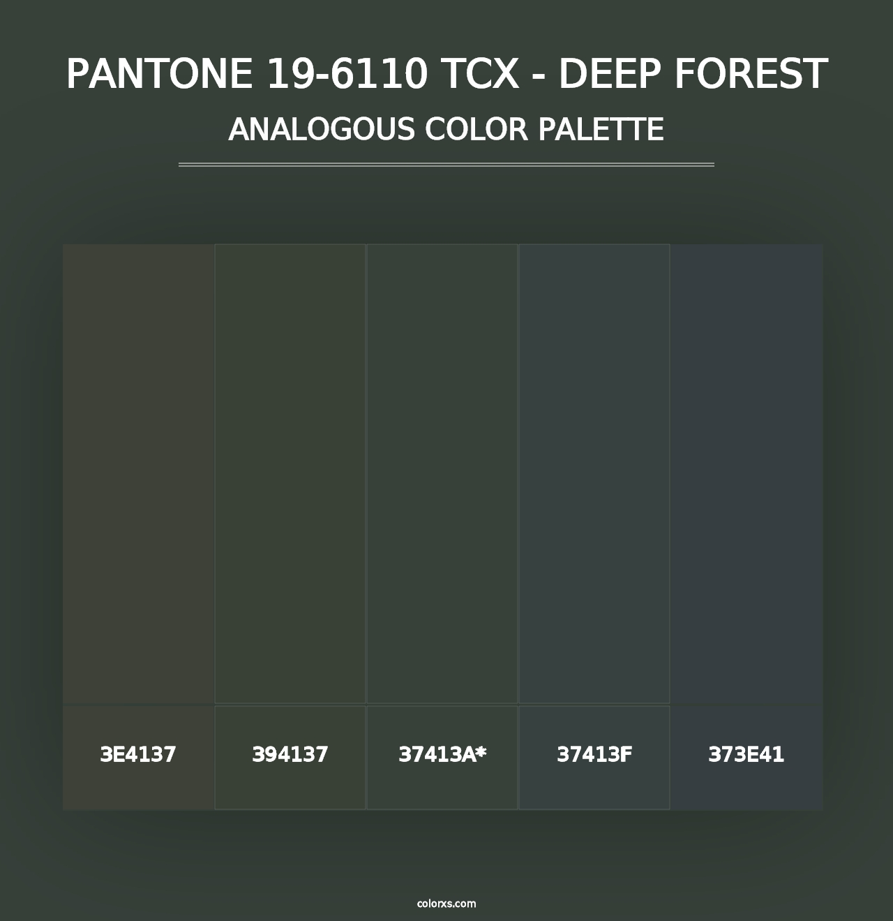 PANTONE 19-6110 TCX - Deep Forest - Analogous Color Palette