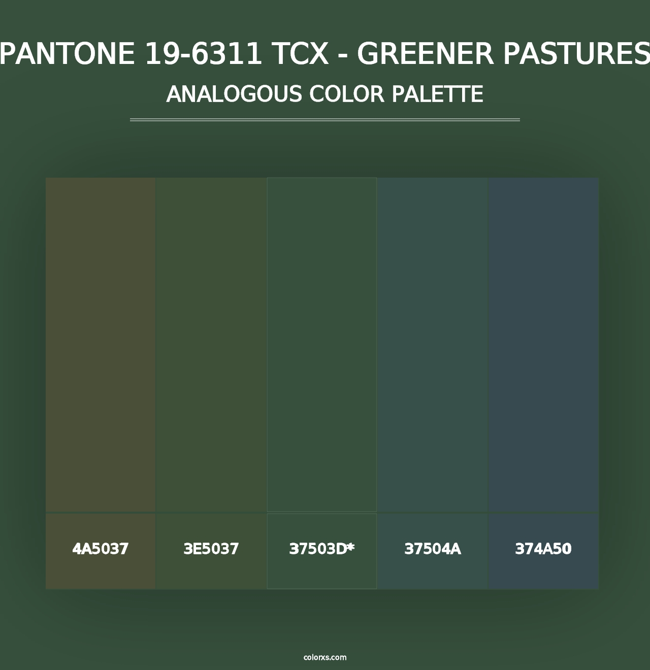 PANTONE 19-6311 TCX - Greener Pastures - Analogous Color Palette