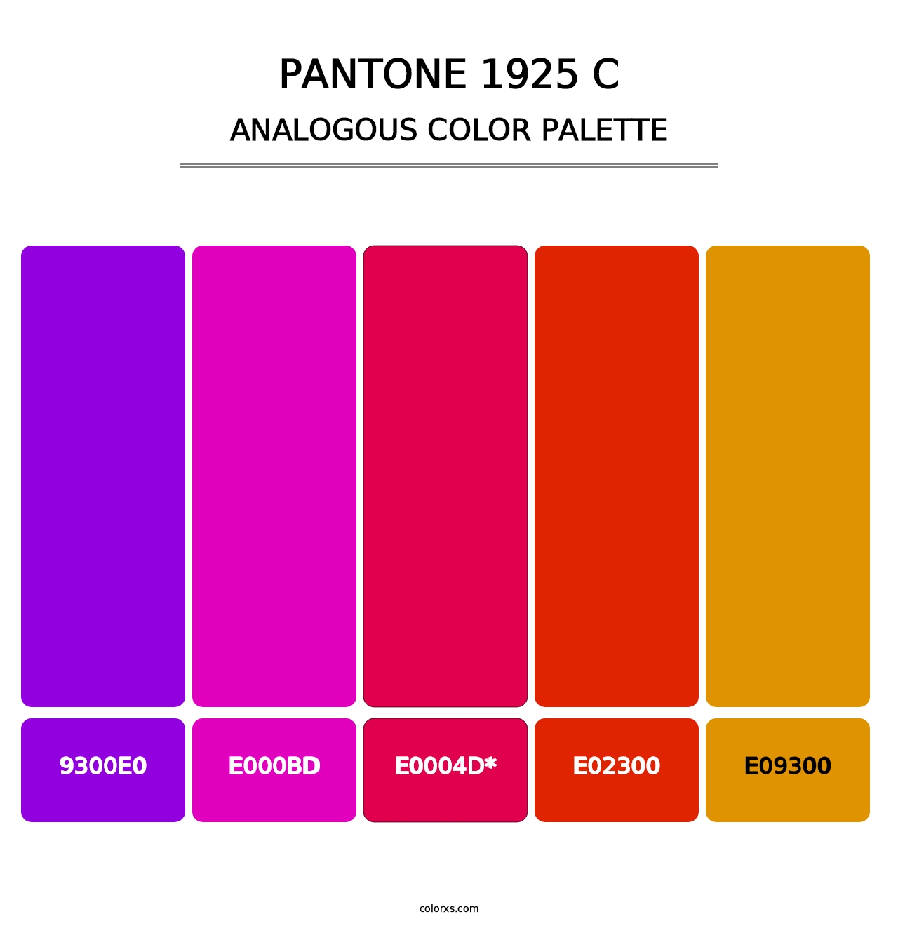 PANTONE 1925 C - Analogous Color Palette