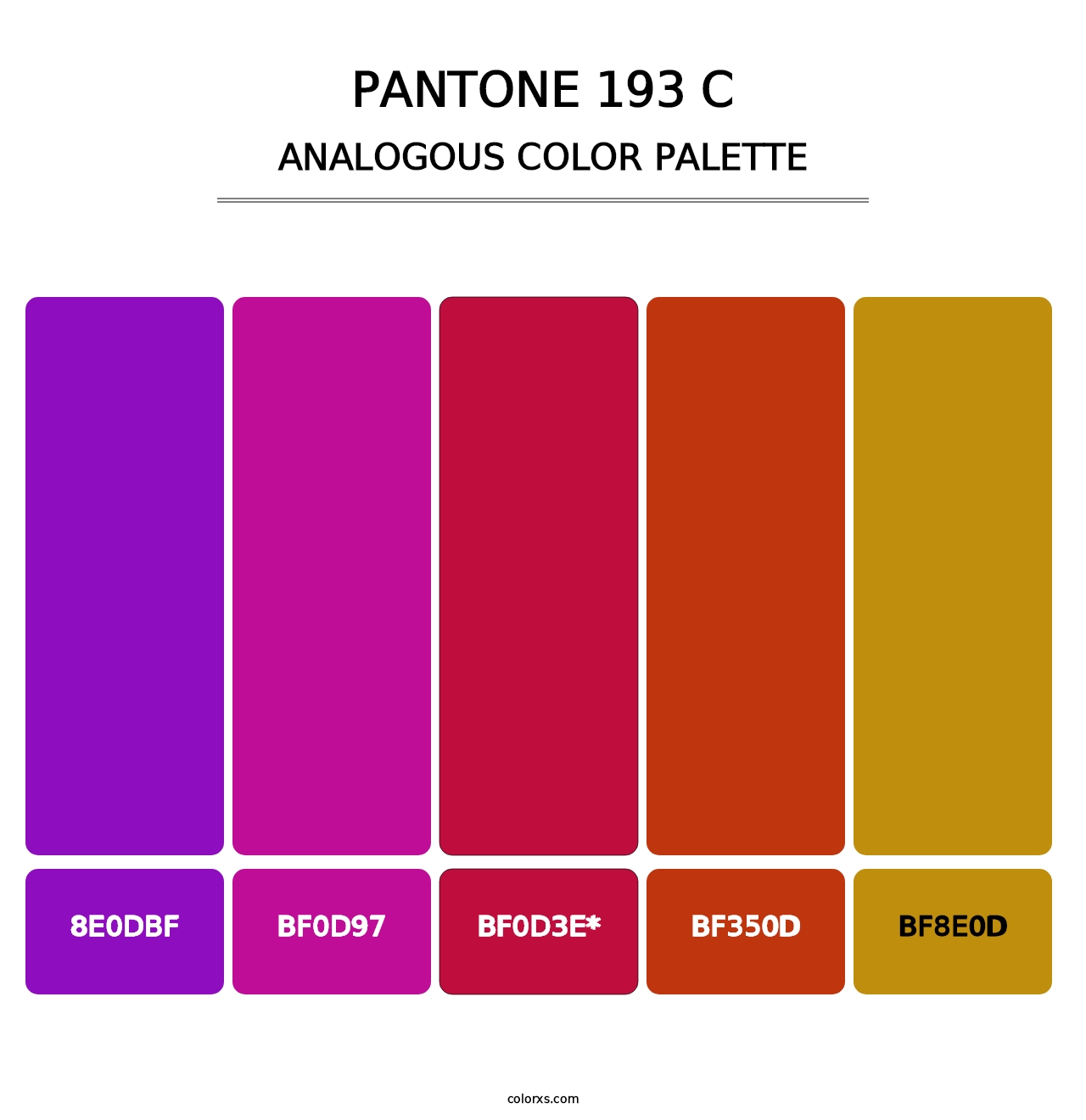 PANTONE 193 C - Analogous Color Palette