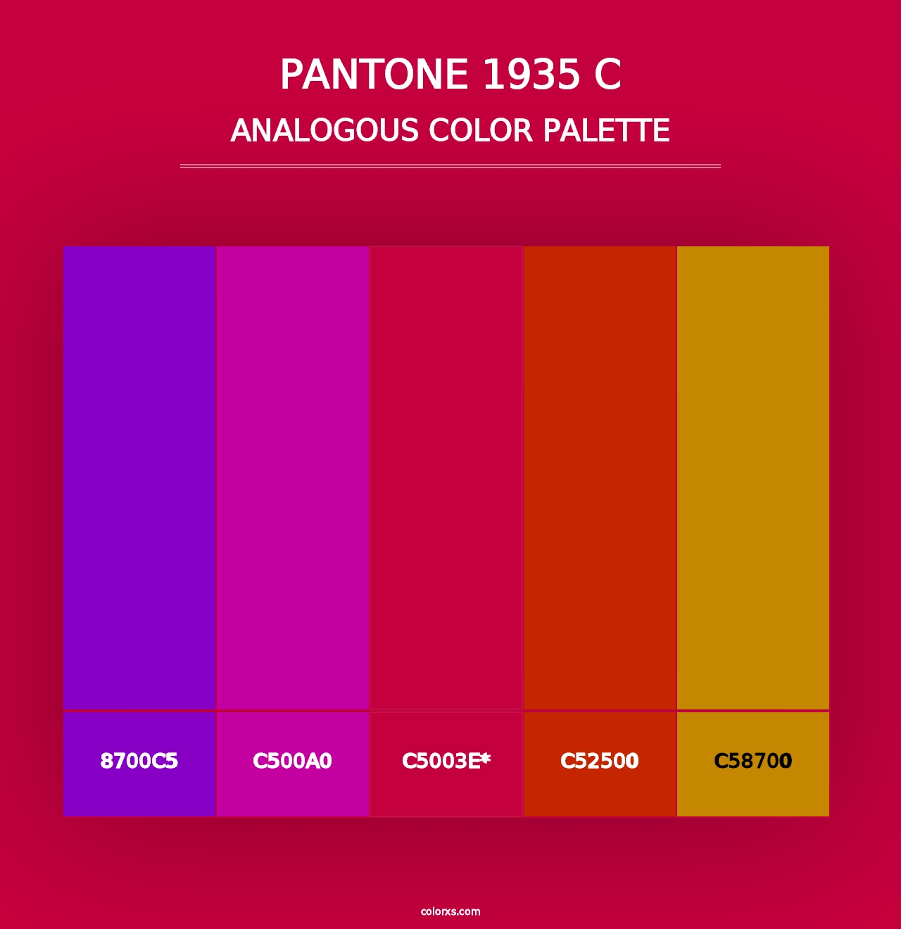 PANTONE 1935 C - Analogous Color Palette