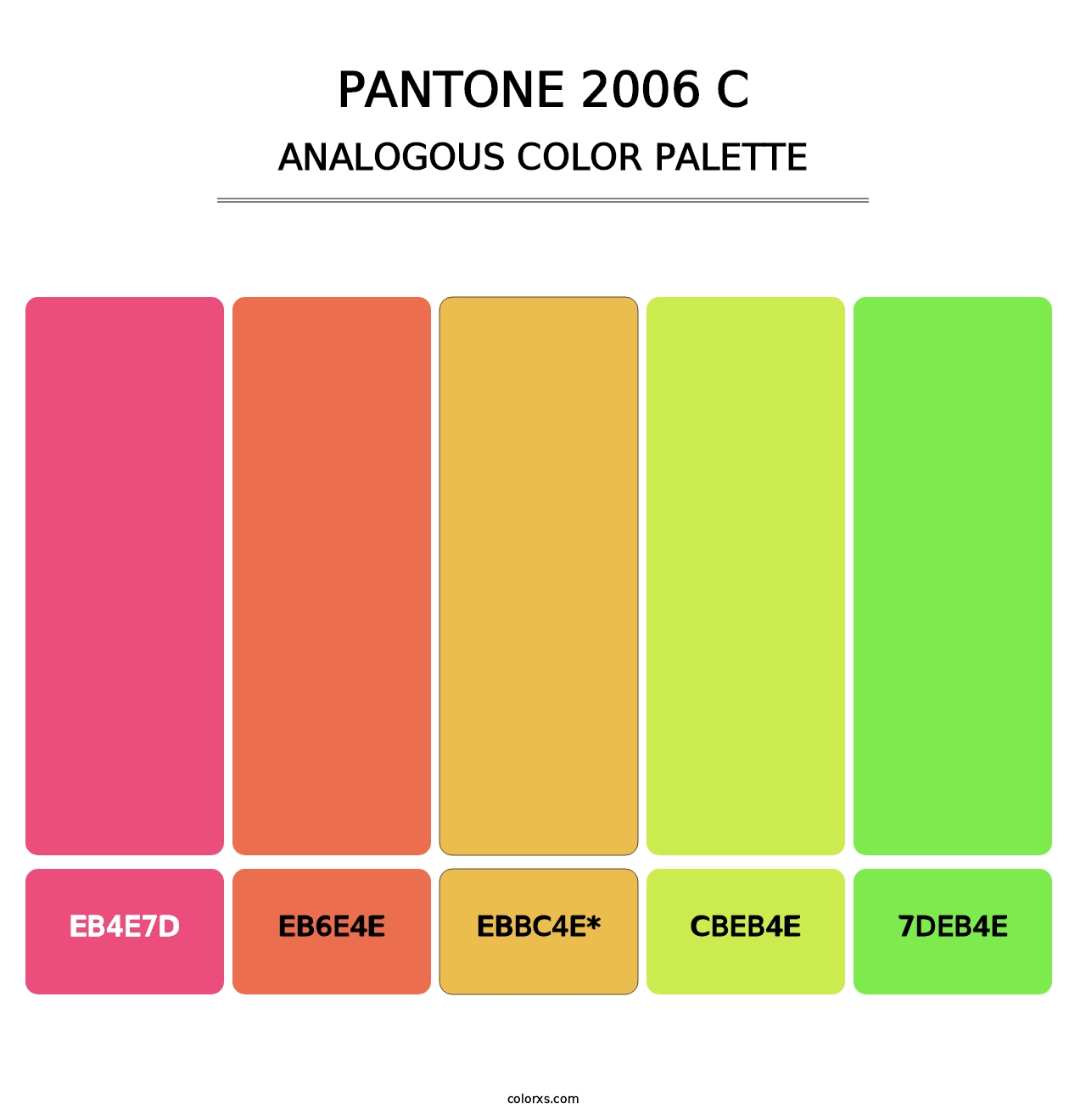 PANTONE 2006 C - Analogous Color Palette