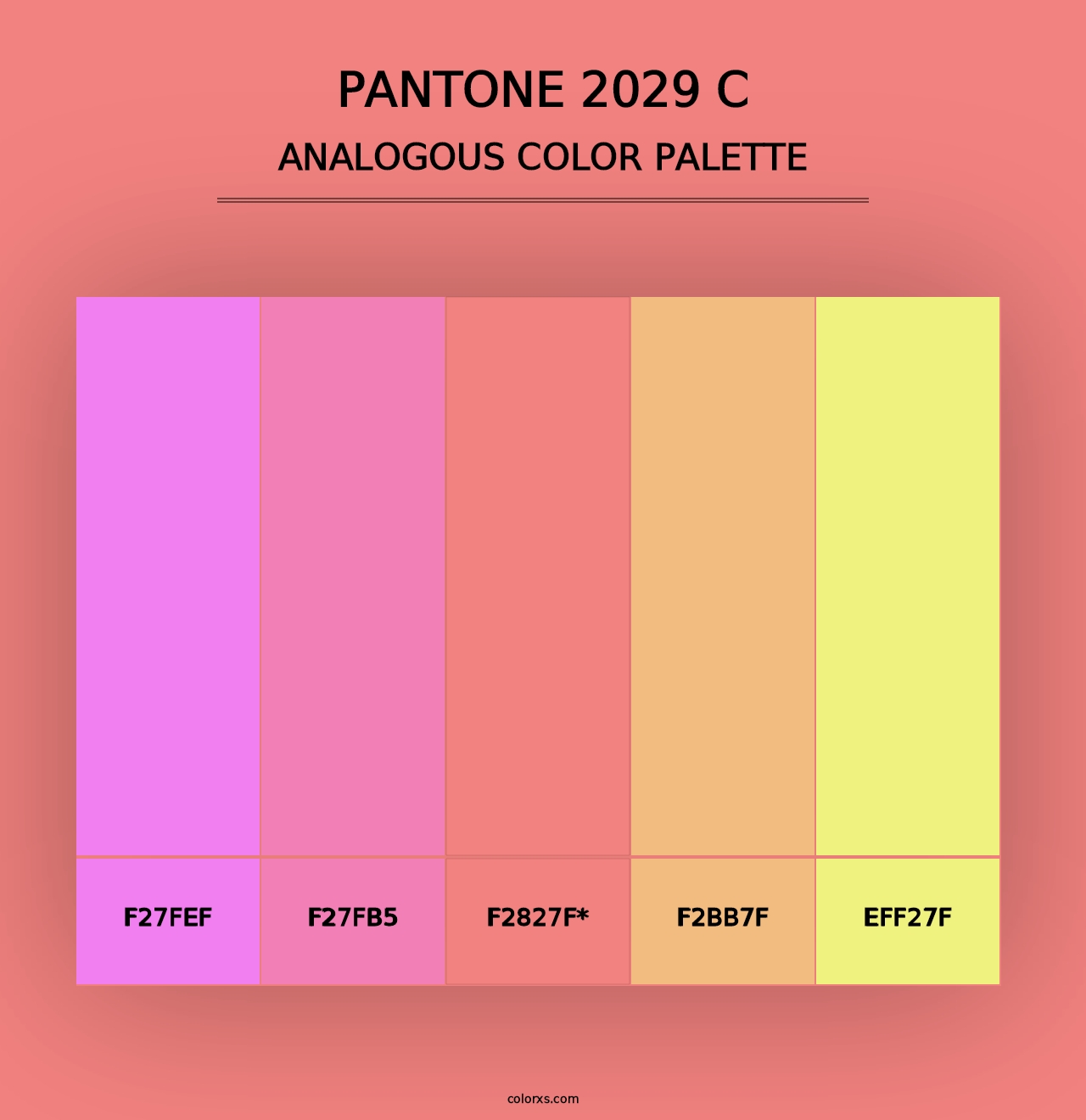 PANTONE 2029 C - Analogous Color Palette