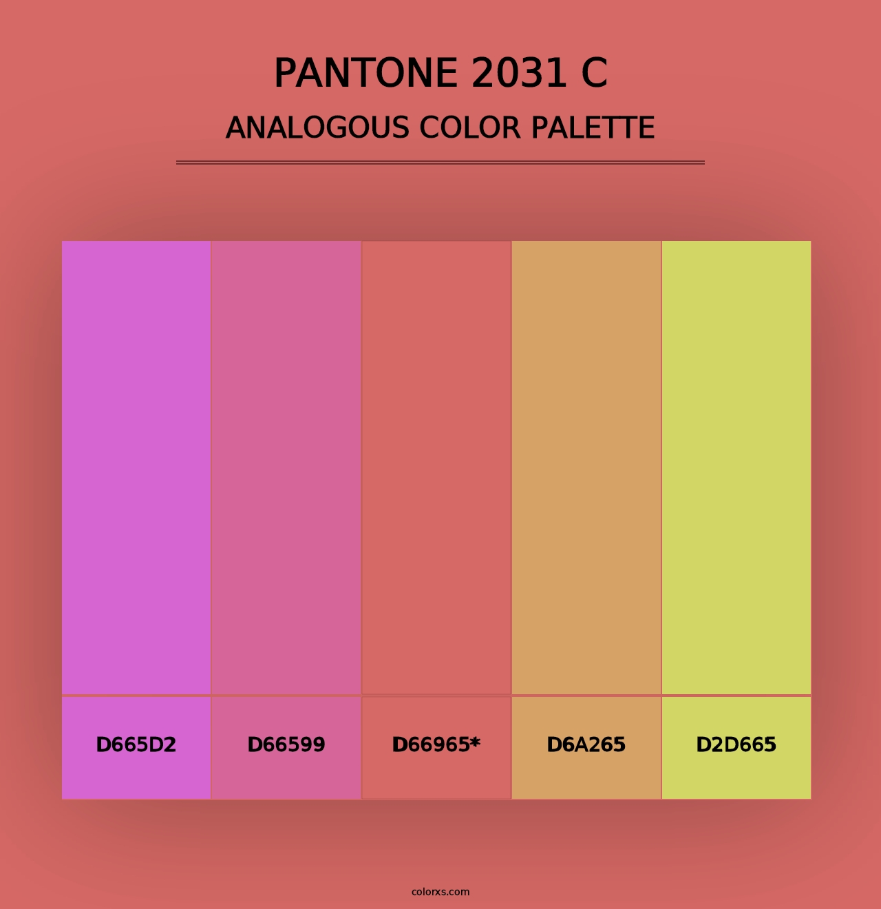 PANTONE 2031 C - Analogous Color Palette