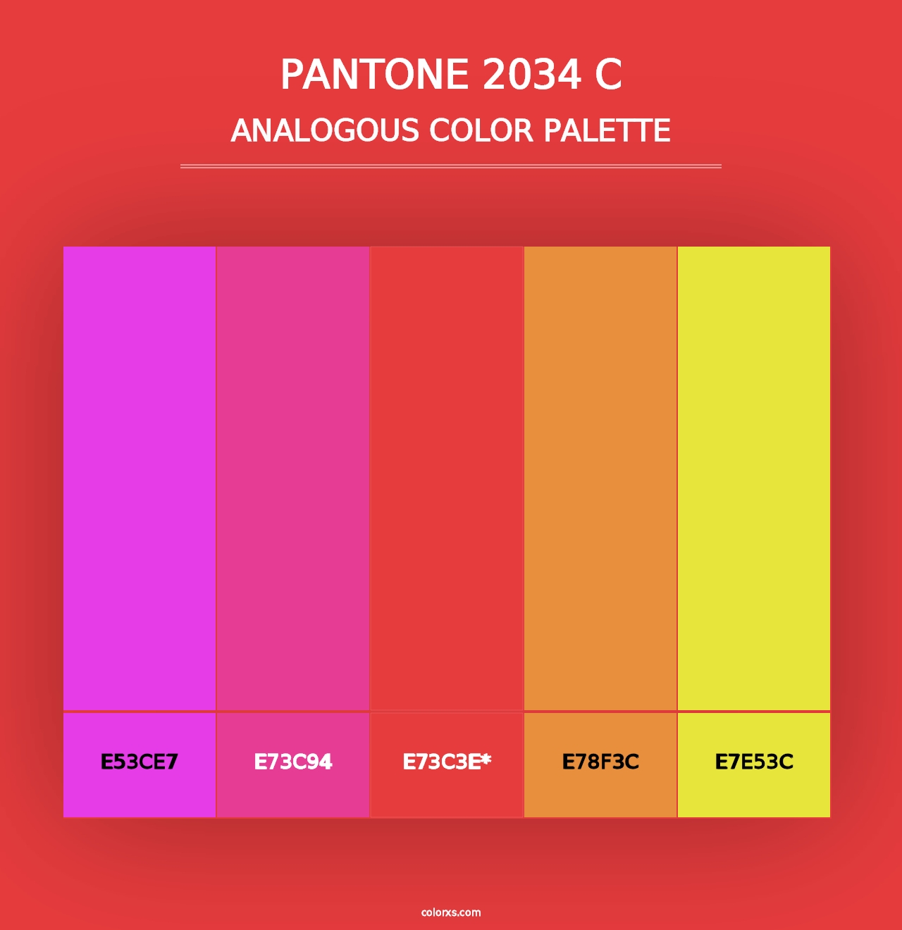 PANTONE 2034 C - Analogous Color Palette