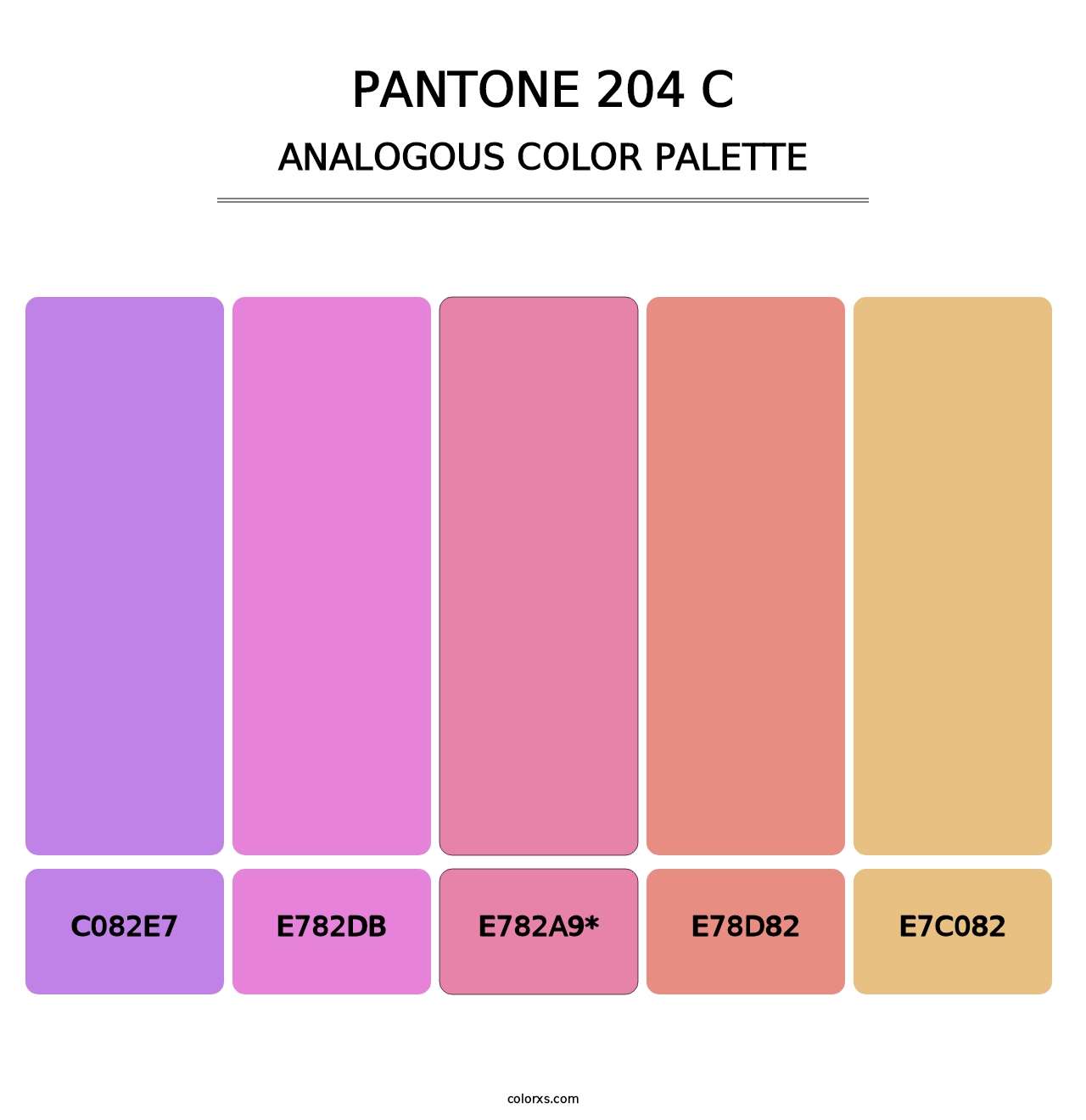 PANTONE 204 C - Analogous Color Palette