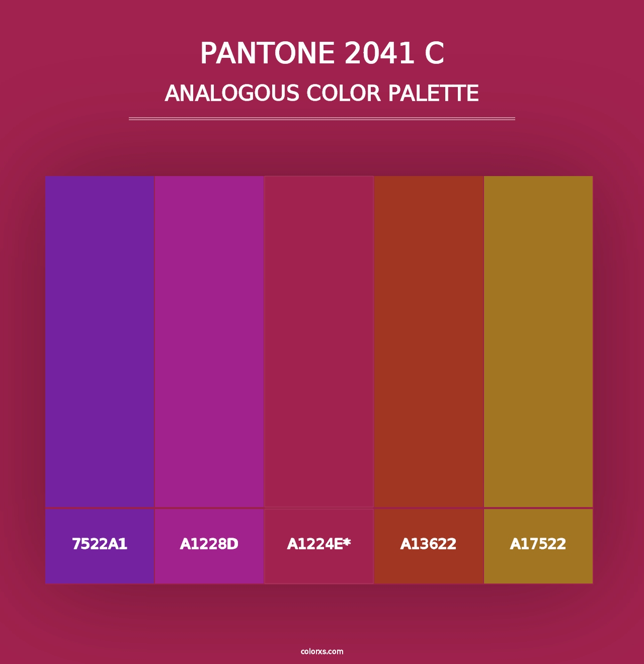 PANTONE 2041 C - Analogous Color Palette