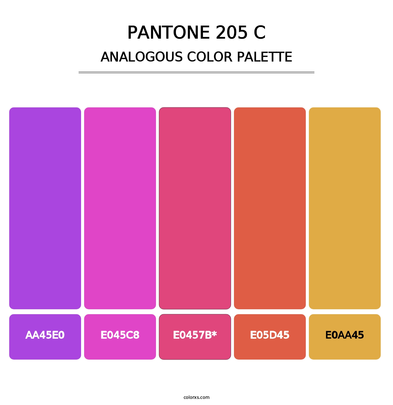 PANTONE 205 C - Analogous Color Palette