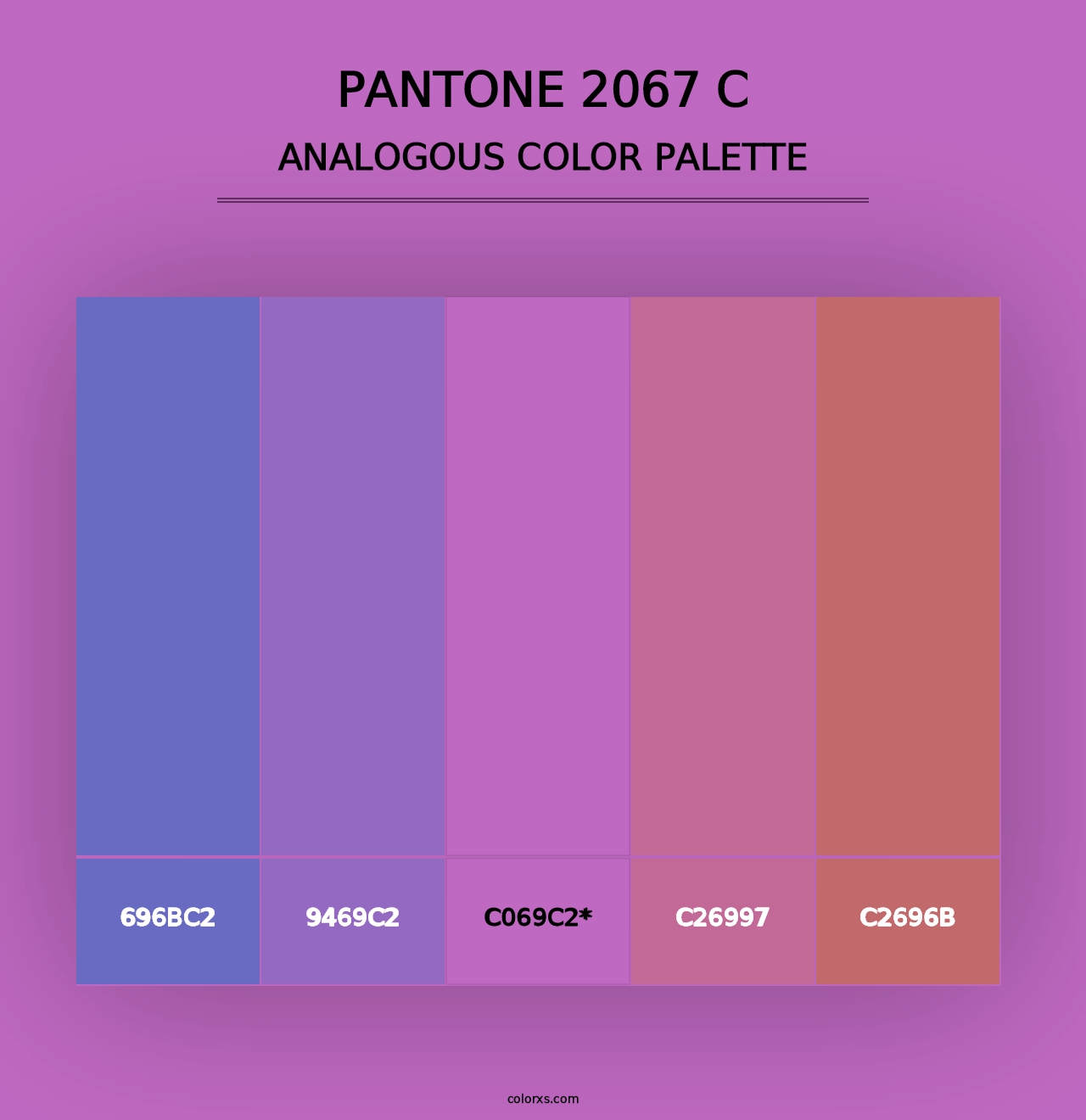 PANTONE 2067 C - Analogous Color Palette