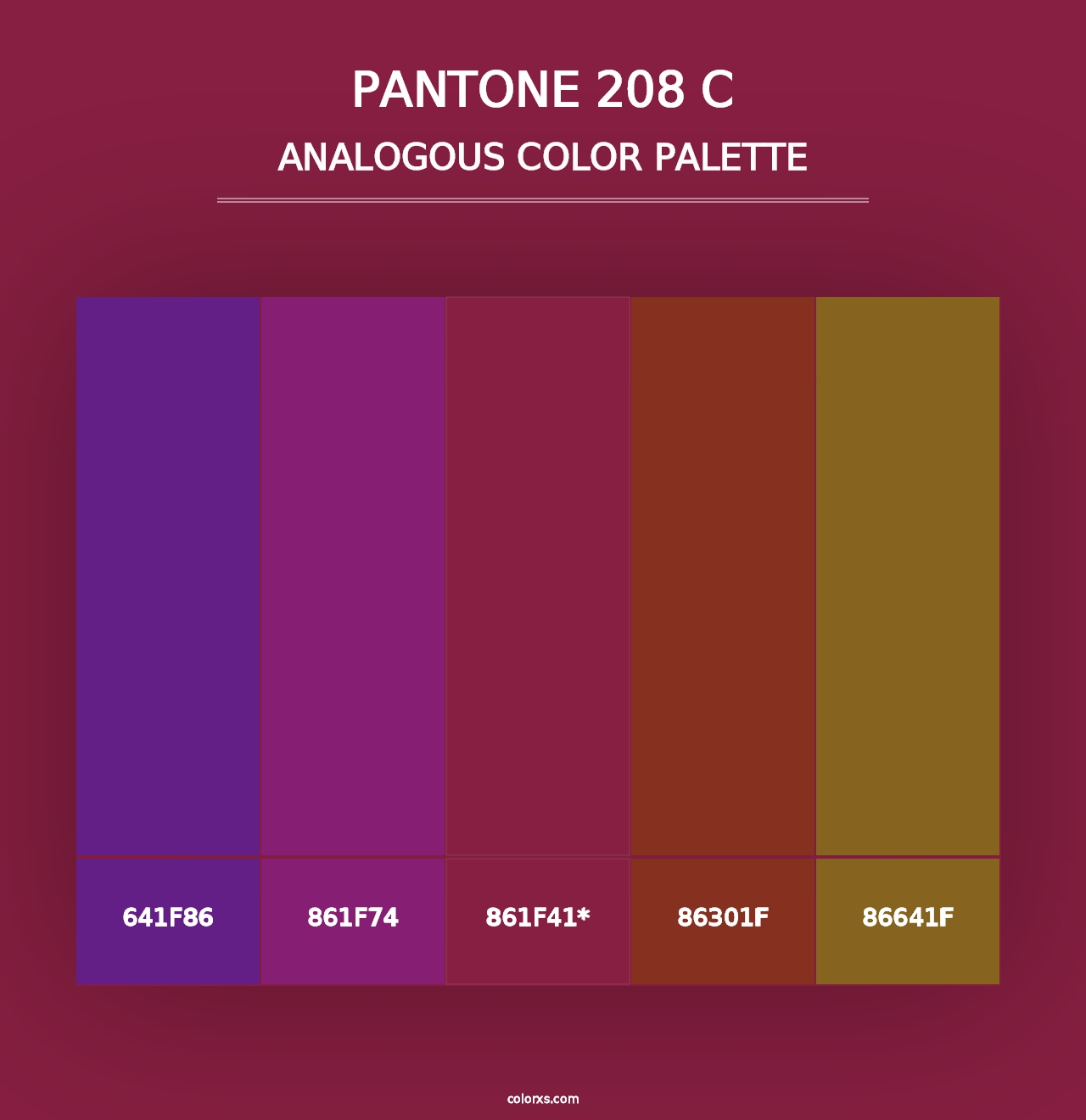 PANTONE 208 C - Analogous Color Palette