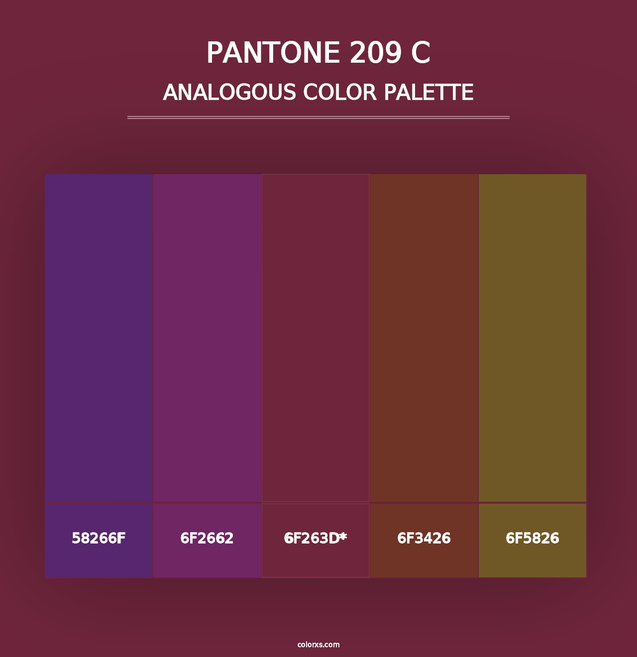 PANTONE 209 C - Analogous Color Palette