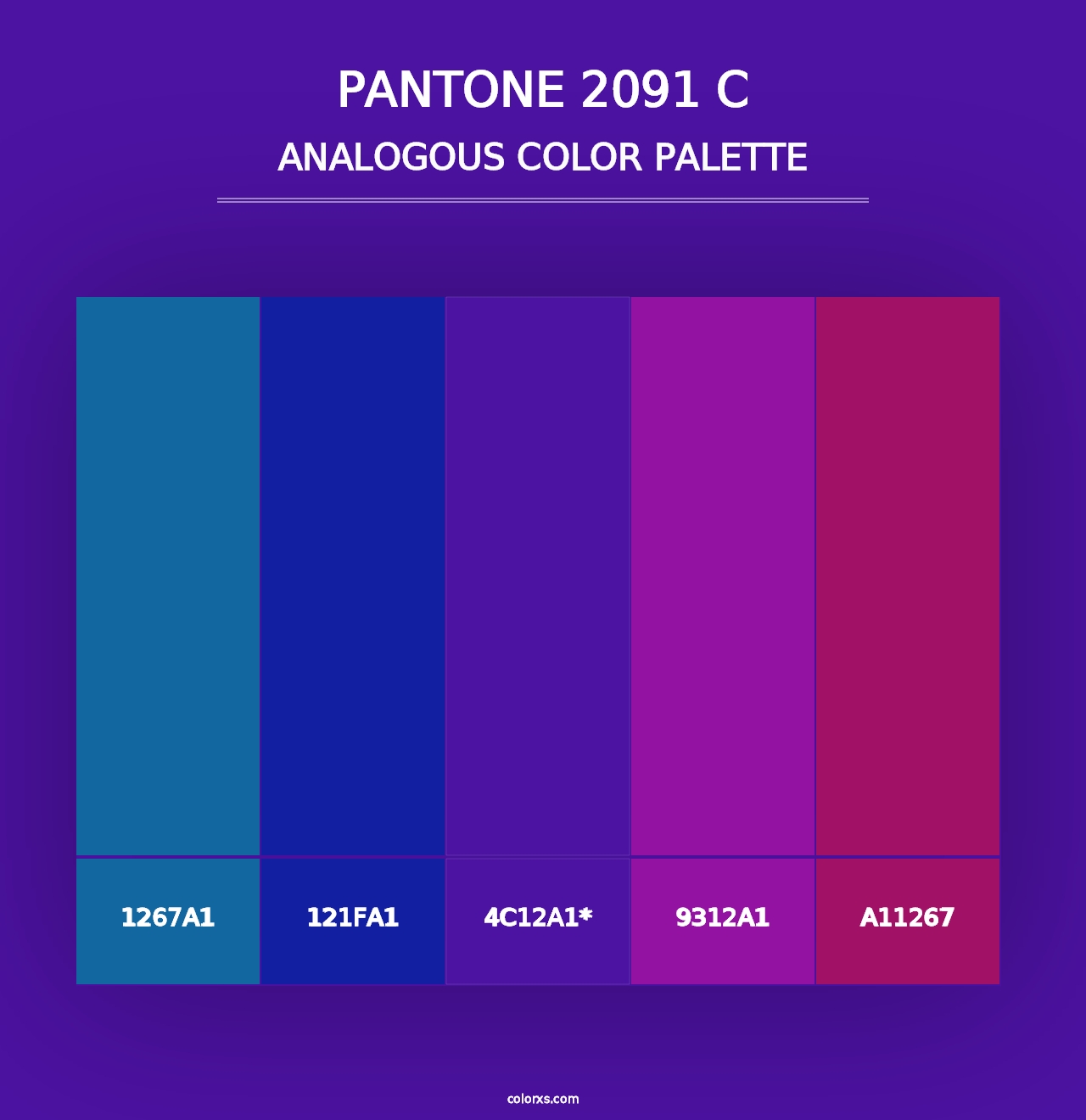 PANTONE 2091 C - Analogous Color Palette