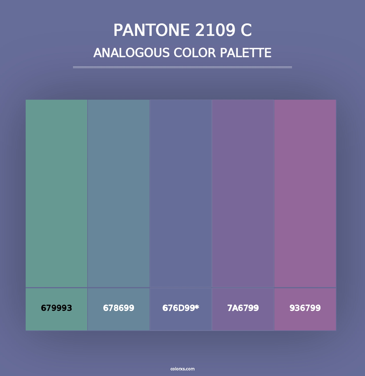 PANTONE 2109 C - Analogous Color Palette