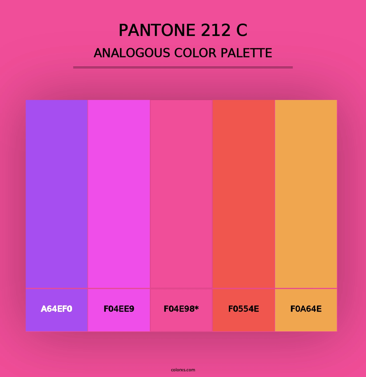 PANTONE 212 C - Analogous Color Palette