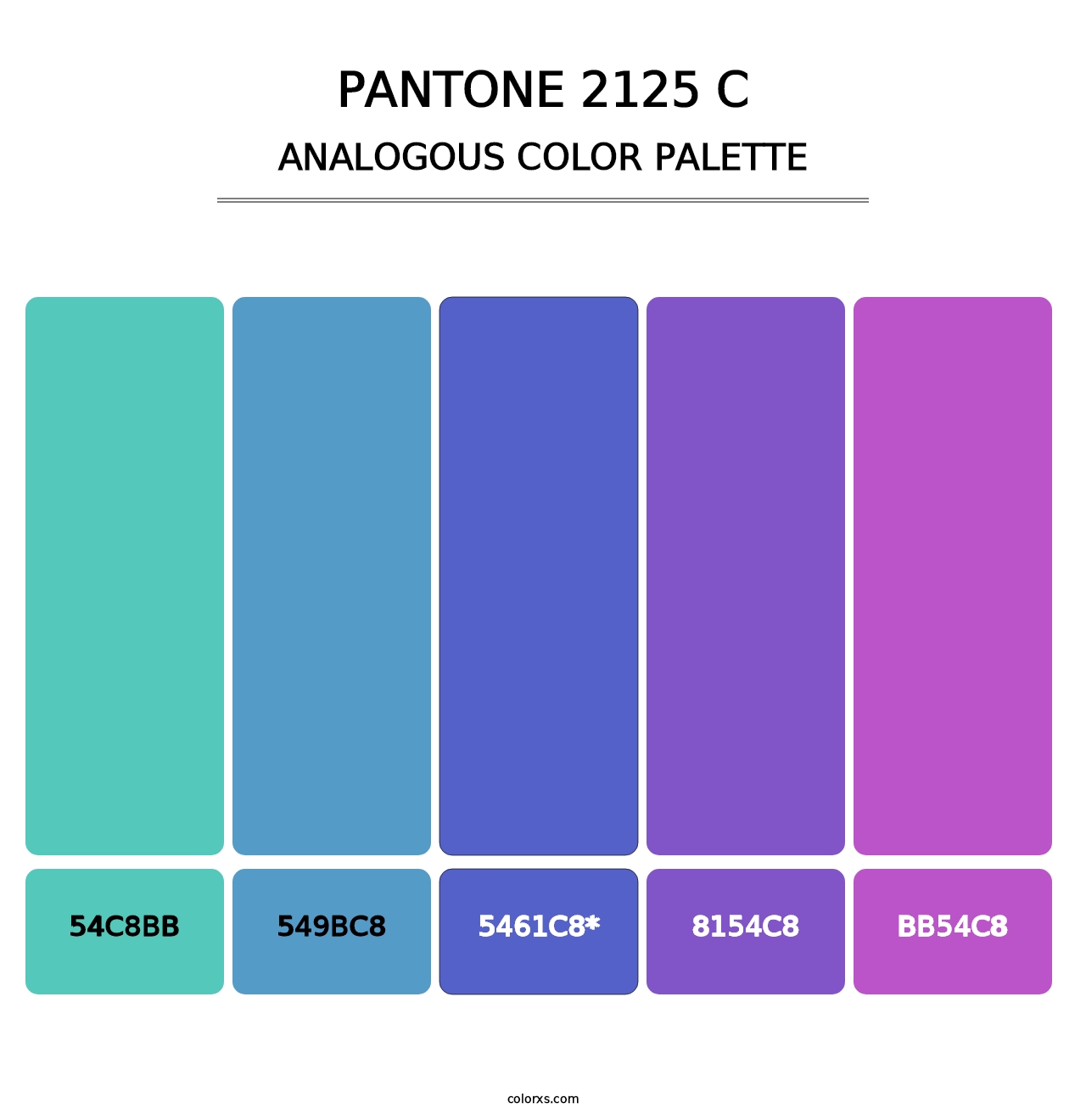 PANTONE 2125 C - Analogous Color Palette