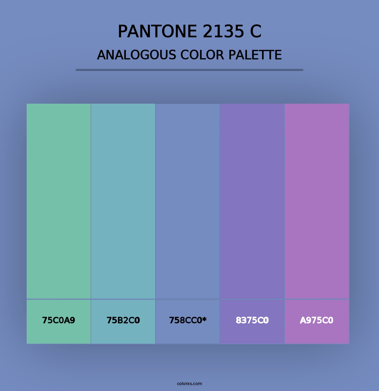 PANTONE 2135 C - Analogous Color Palette