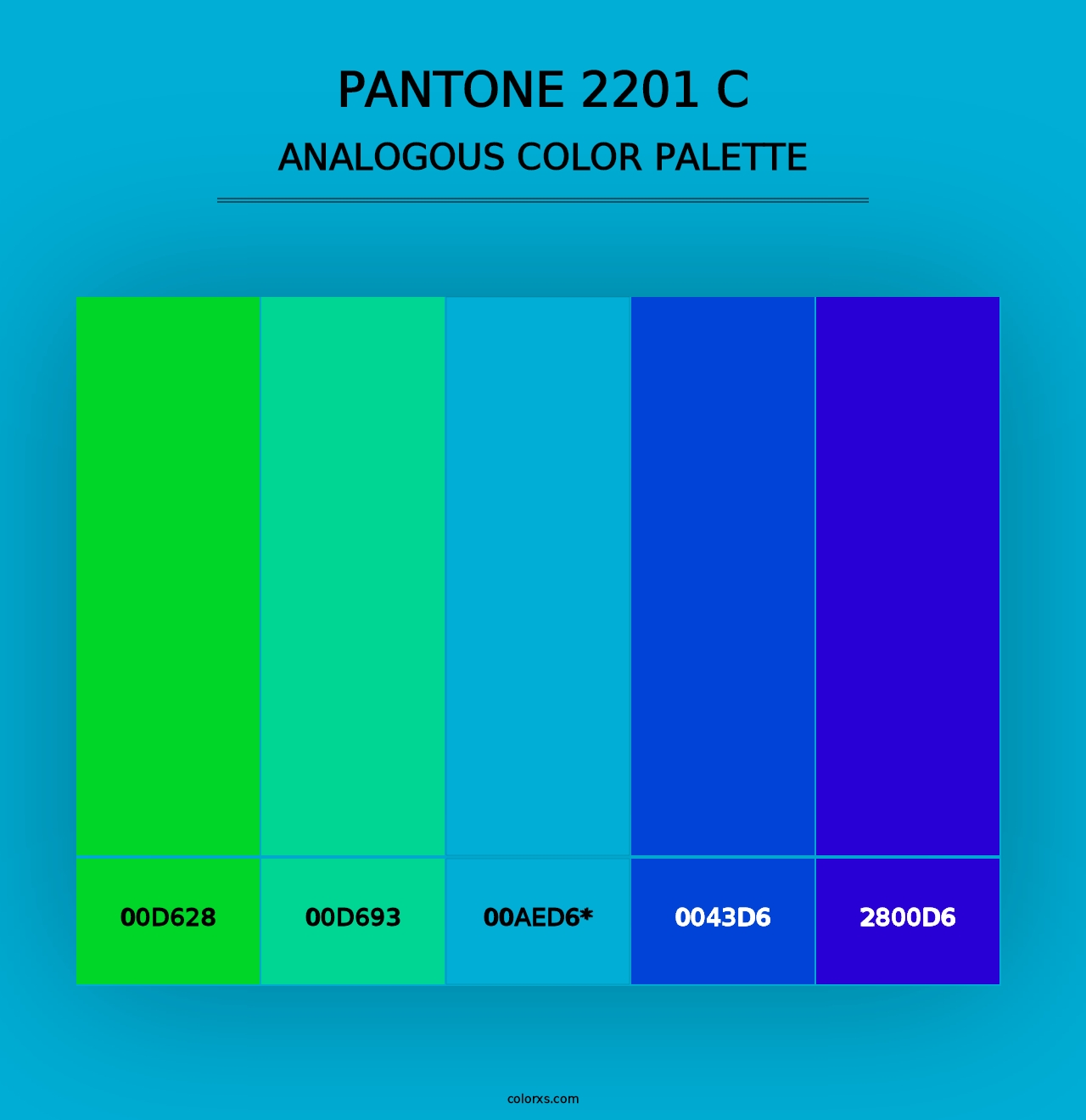 PANTONE 2201 C - Analogous Color Palette