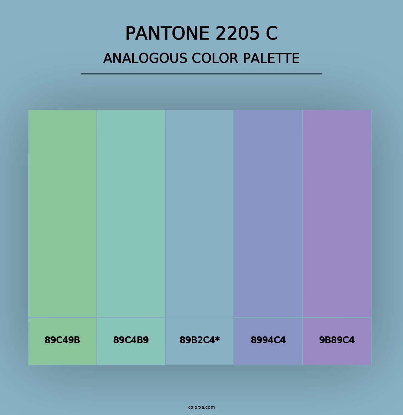 PANTONE 2205 C - Analogous Color Palette