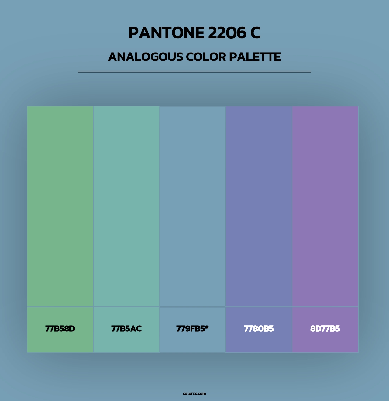 PANTONE 2206 C - Analogous Color Palette