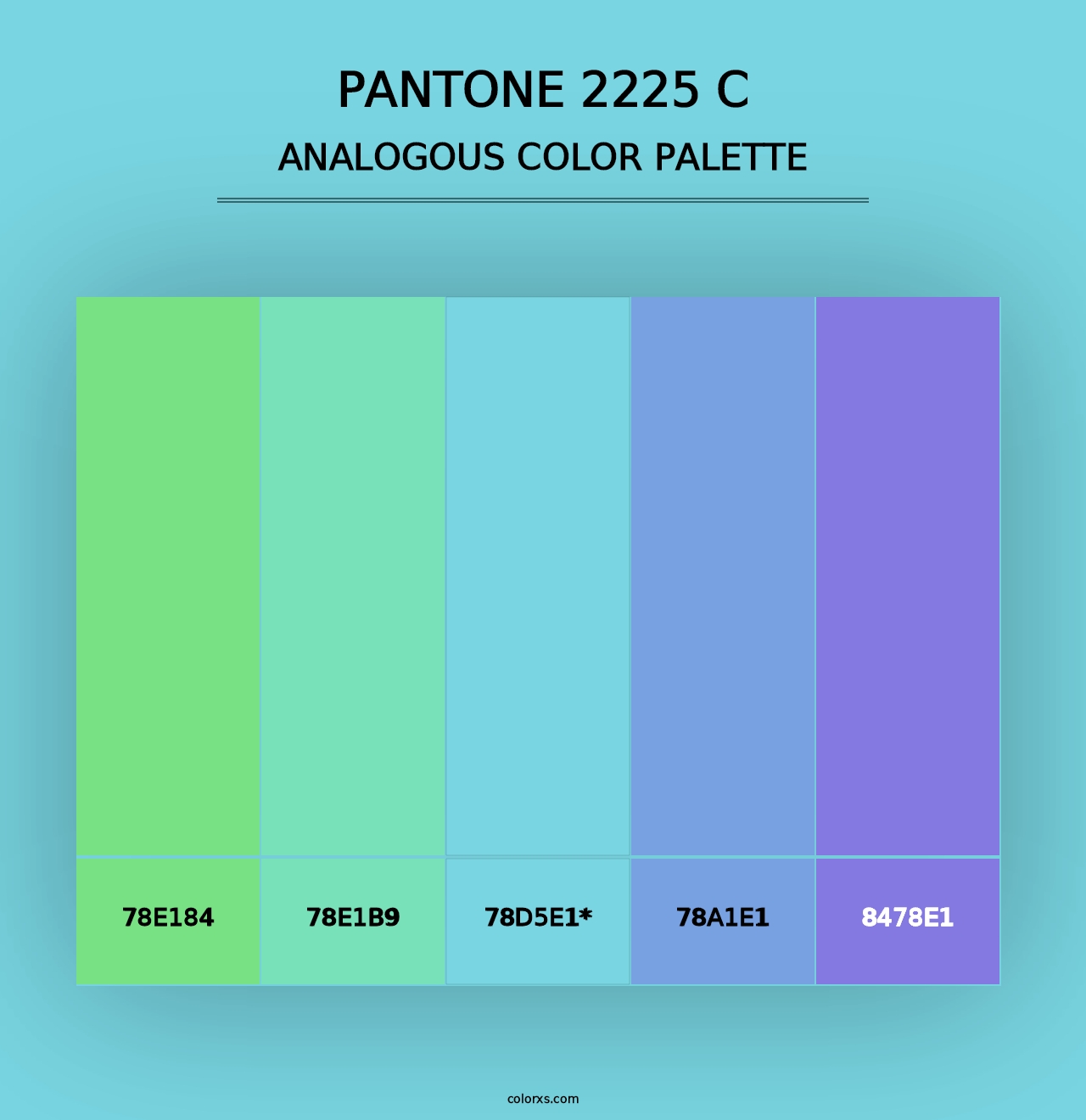 PANTONE 2225 C - Analogous Color Palette