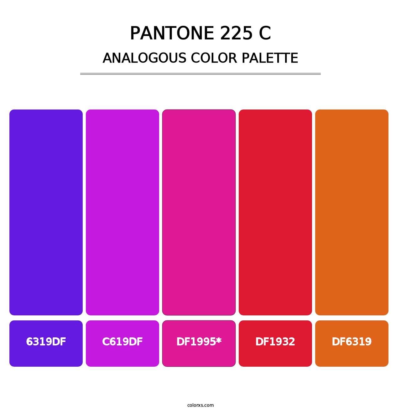 PANTONE 225 C - Analogous Color Palette