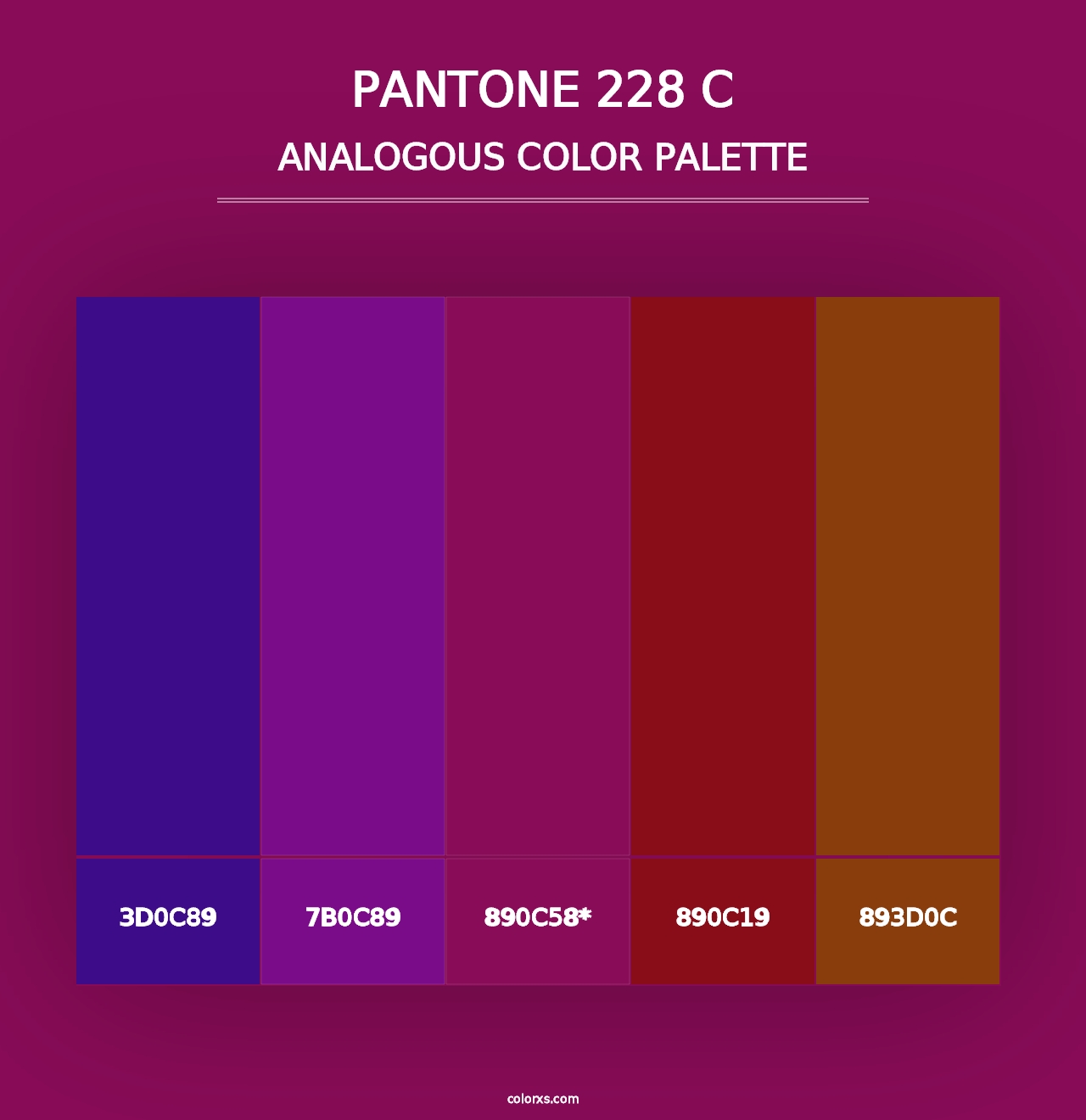 PANTONE 228 C - Analogous Color Palette