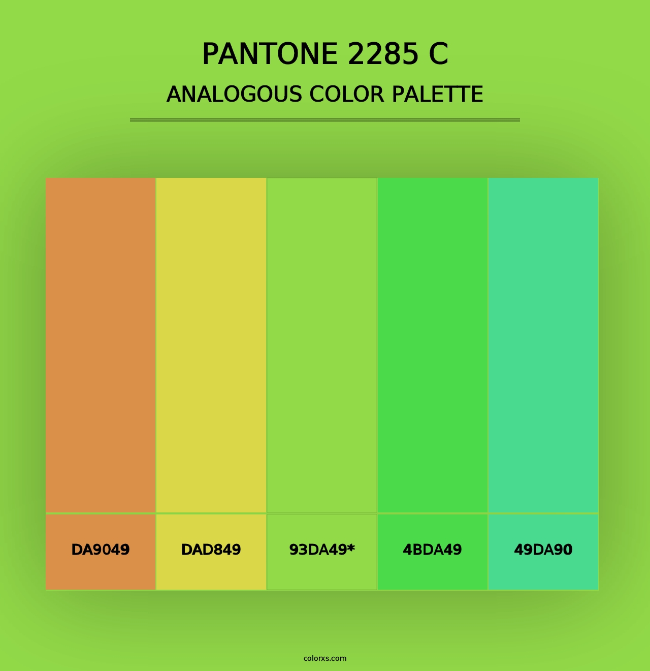 PANTONE 2285 C - Analogous Color Palette