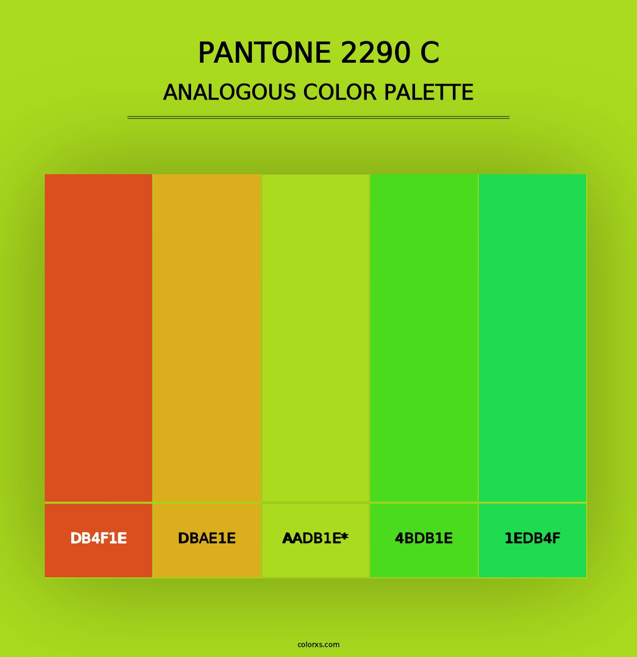 PANTONE 2290 C - Analogous Color Palette