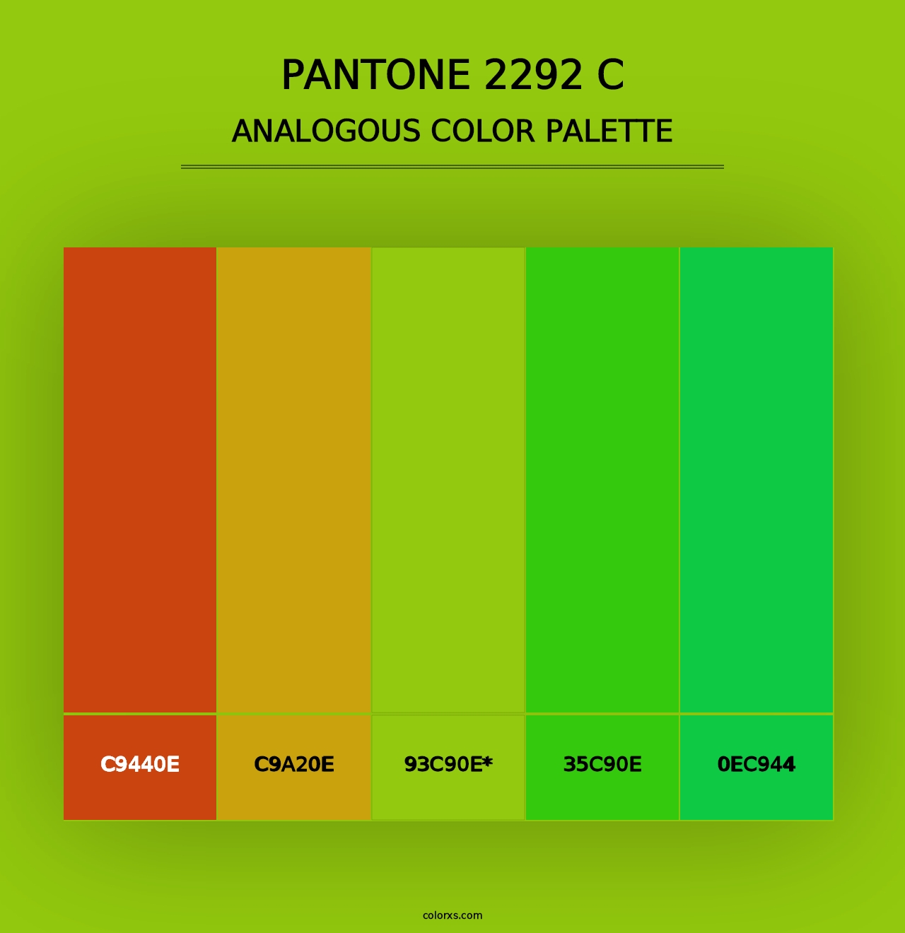 PANTONE 2292 C - Analogous Color Palette