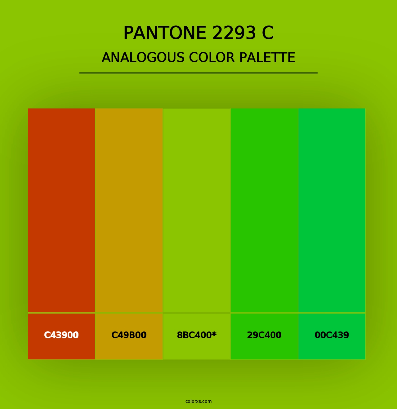 PANTONE 2293 C - Analogous Color Palette