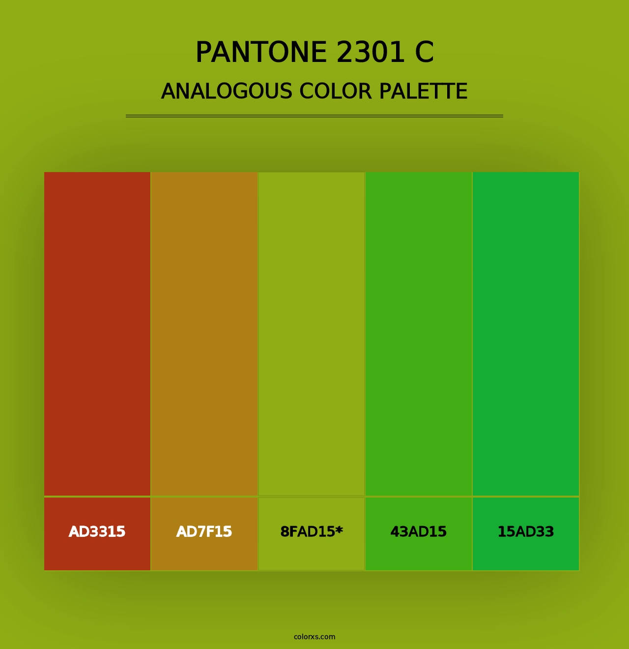 PANTONE 2301 C - Analogous Color Palette