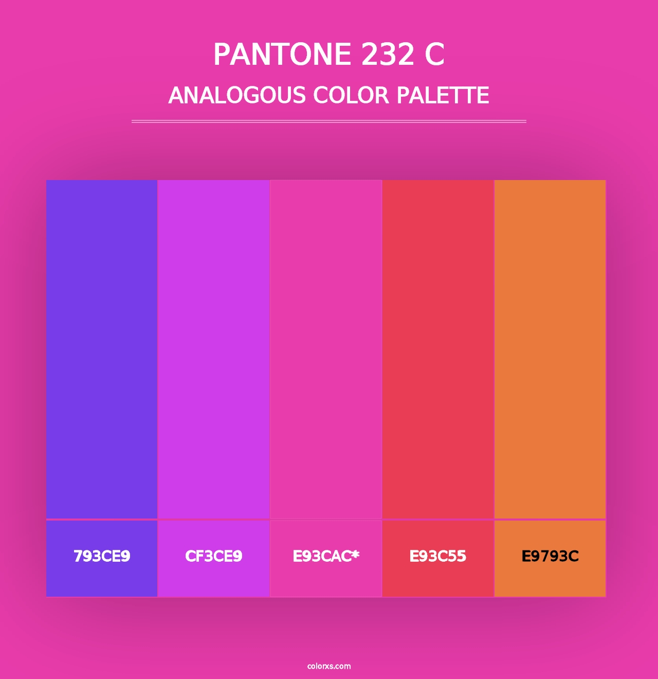 PANTONE 232 C - Analogous Color Palette