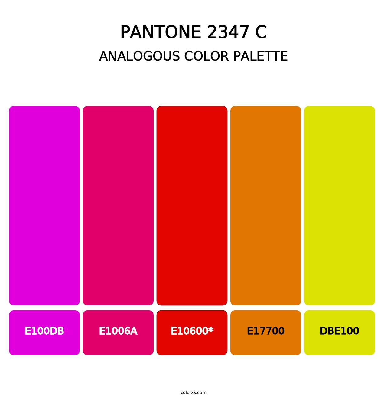 PANTONE 2347 C - Analogous Color Palette