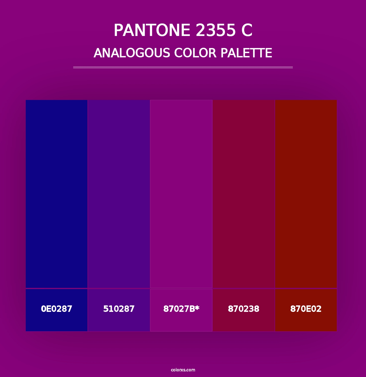 PANTONE 2355 C - Analogous Color Palette