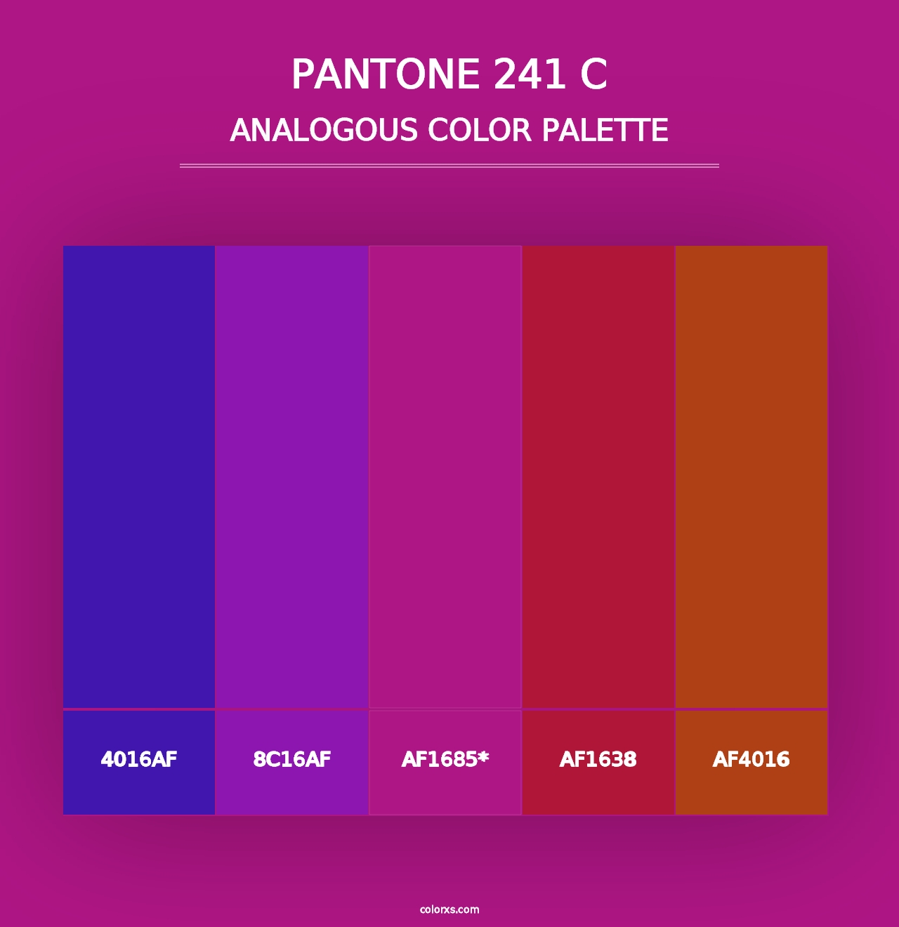 PANTONE 241 C - Analogous Color Palette