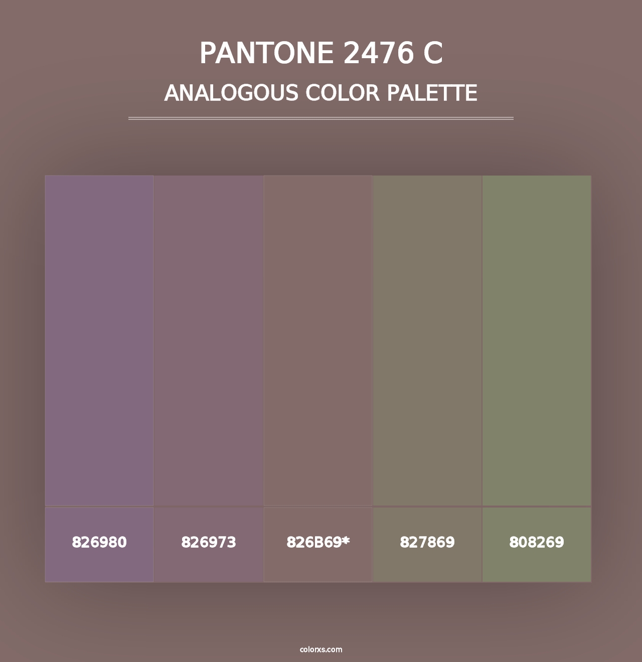 PANTONE 2476 C - Analogous Color Palette